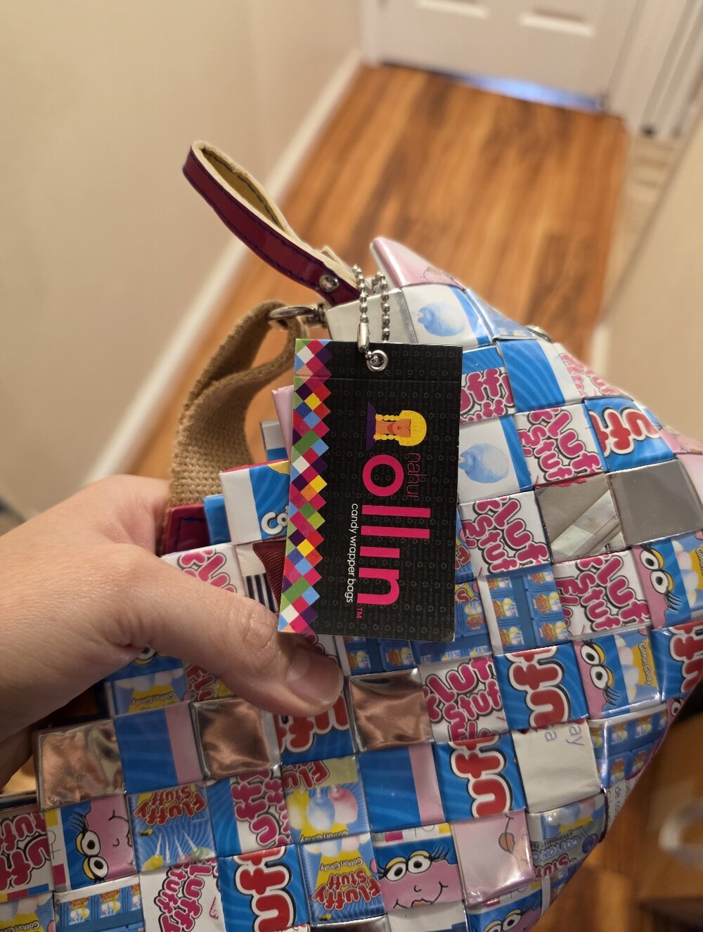 Pink Multicolor Candy Wrapper Crossbody Bag